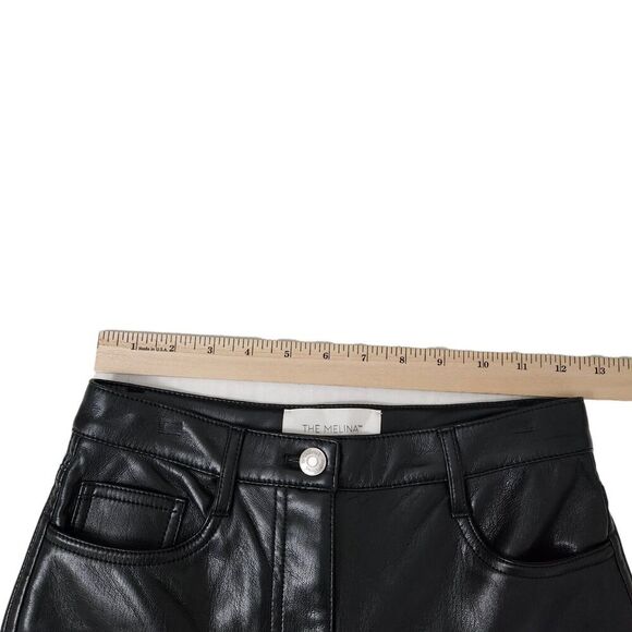 Aritzia Wilfred Melina Pants 0 Black Vegan‎ Leather Straight Leg High Waisted - Picture 8 of 10